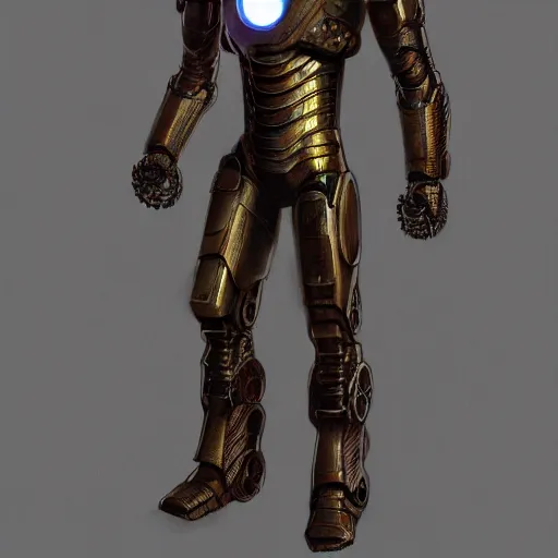 Image similar to steampunk Iron Man by H.R. Giger , full body, drawing on pencil, ornate, details, smooth, sharp focus, illustration, realistic, cinematic, artstation, award winning, rgb, ethereal blue lighting, 8K, H 1088