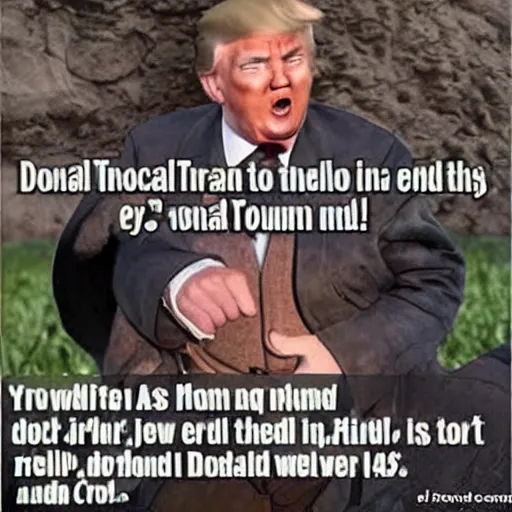 Image similar to donald trump as frodo in mordor