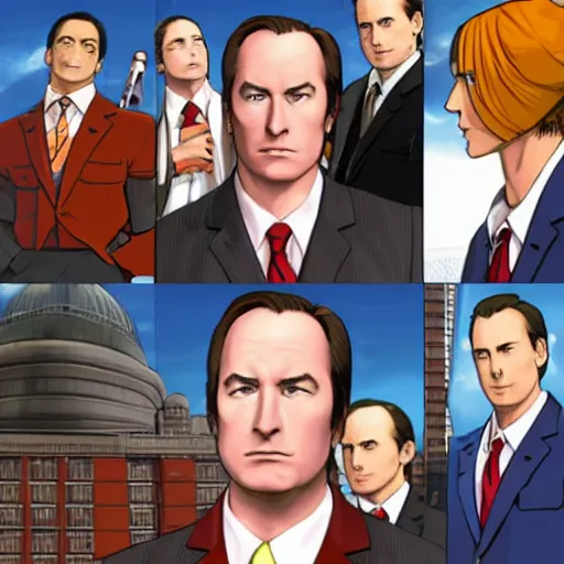 Prompt: bob odenkirk as phoenix wright ace attorney