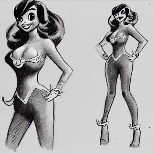 Image similar to milt kahl sketch of victoria justice with kim kardashian body as princess daisy from super mario bros