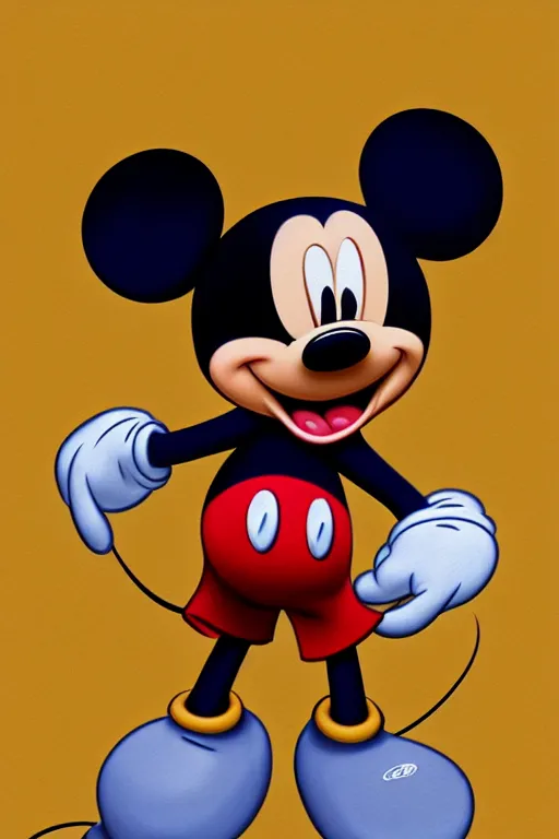 Prompt: Mickey Mouse, concept art by Vini Naso