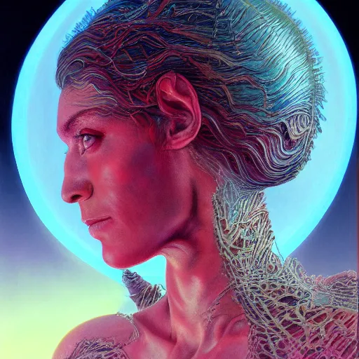 Image similar to A stunning portrait of a goddess, her body made of flames, by Wayne Barlowe, 8K UHD, intricate, fantasy, Trending on artstation.