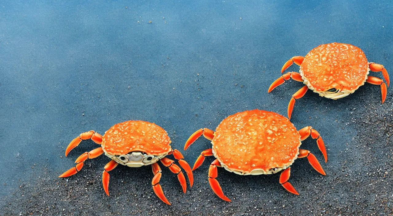 a realistic image of a crab with a pancake on it's | Stable Diffusion