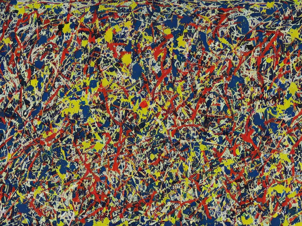 Prompt: A Jackson Pollock painting painted by Dr Suess