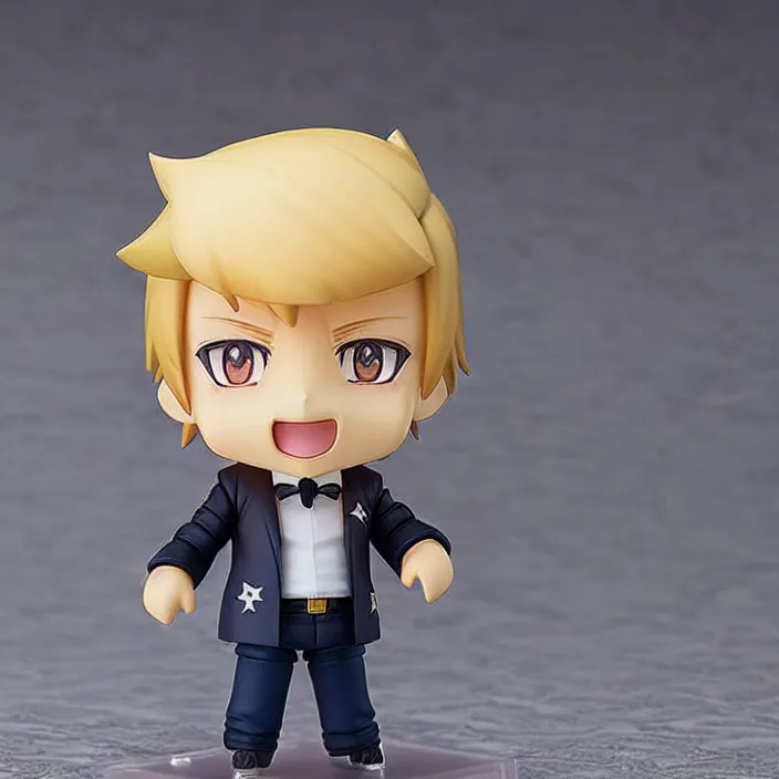 Image similar to An anime Nendoroid figurine of Donald Trump, fantasy, figurine , product photo