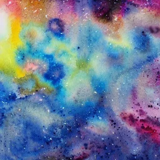 Image similar to watercolors, abstract heat and cold comets