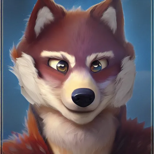 Prompt: portrait character design a cute feathered wolf, deviant adoptable, style of maple story and zootopia, portrait studio lighting by jessica rossier and brian froud and gaston bussiere