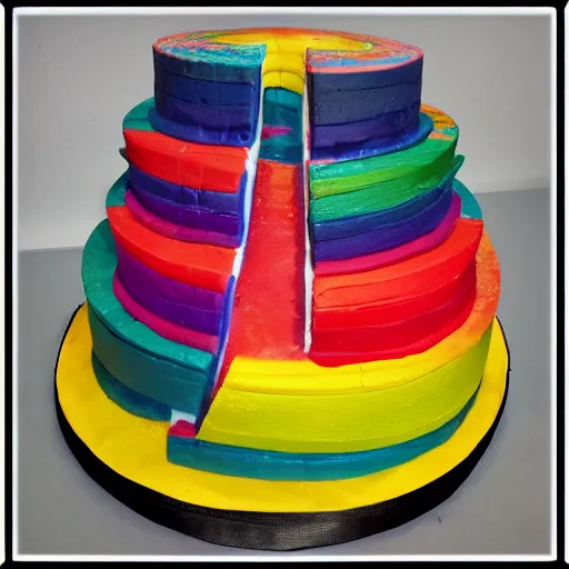 Image similar to “a multilevel cake imagined as a boroque art”