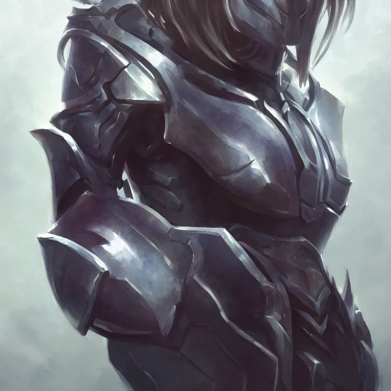 Prompt: painting full body of a beautiful female paladin with striking eyes, dark obsidian black armor, dof, shining light from above by felipe kimio trending on artstation