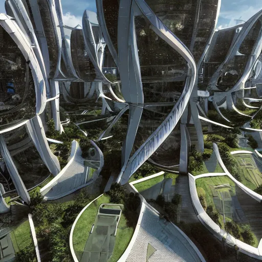 Image similar to arcology in a utopian futuristic eco - city