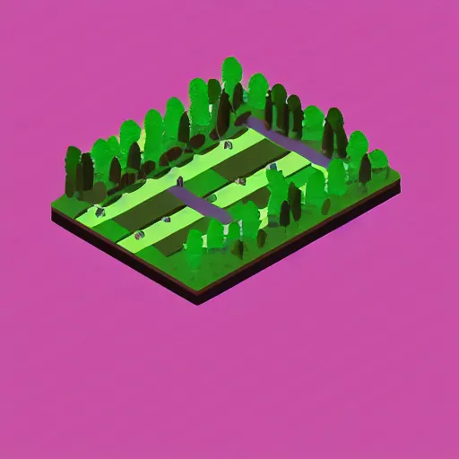 Image similar to an isometric forest top down view Michael Menzel