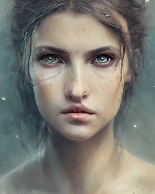 Image similar to portrait beautiful real woman as miloska venerahyper realistic face, beautiful eyes, fantasy art, in the style of greg rutkowski, intricate, hyper detailed, smooth