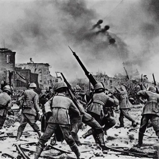 Image similar to the battle of stalingrad, historical photo, official archives