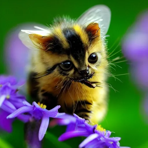 Image similar to photo of a bee that looks like a kitten