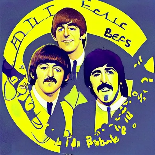 Image similar to the beatles in a yellow submarine