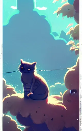 Image similar to cute cat, by victo ngai and andreas rocha and greg rutkowski, trending on artstation, unreal engine, 8 k hd wallpaperjpeg artifact, blur, artfact