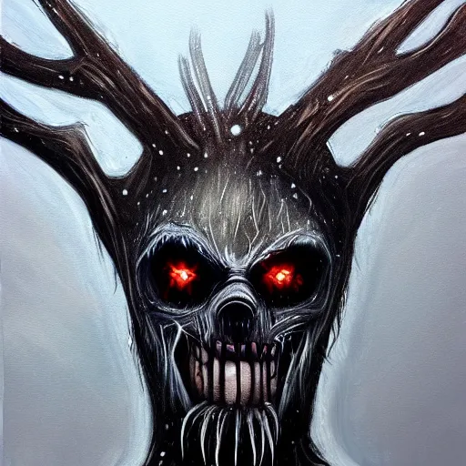 Prompt: until dawn wendigo, painting