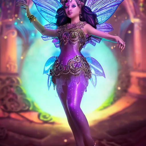 Image similar to portrait princess of amethyst, glowing, ornate and intricate purple jewelry, jaw dropping beauty, glowing background lighting, purple accent lighting, hyper detailed, fairy tale, 4 k octane render