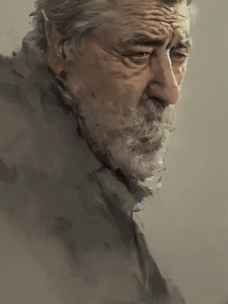 Image similar to A portrait of Robert de Niro art by greg rutkowski, matte painting, trending on artstation