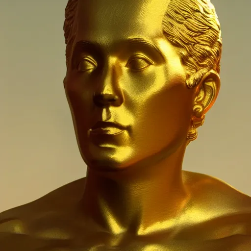 Image similar to portrait of ussr gold statue, 8 k uhd, unreal engine, octane render in the artstyle of finnian macmanus, john park and greg rutkowski