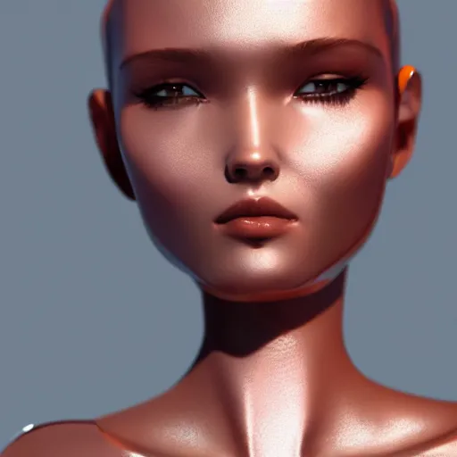 Image similar to beautiful image of a android robot girl with glossy skin created by kuroyu, artstation, high quality, highly detailed