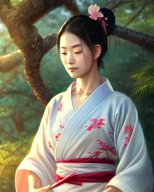 Image similar to a beautiful okinawa girl wear elegant yukata in festival | | summer night, realistic shaded, pleasant face, good looking, fine details, 4 k realistic, cryengine, realistic shaded lighting poster by greg rutkowski, magali villeneuve, artgerm, jeremy lipkin and michael garmash and rob rey