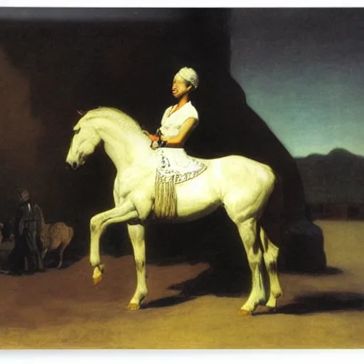 Prompt: offerings for the horse goddess by george stubbs by frederic remington