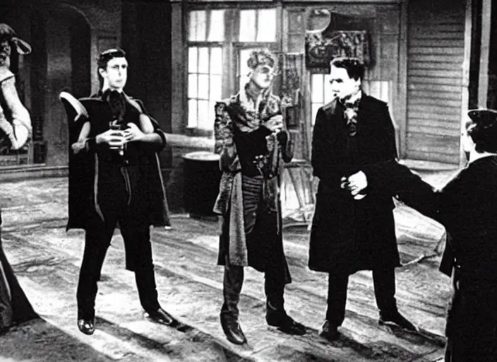 Prompt: Scene from the 1907 television series Buffy The Vampire Slayer