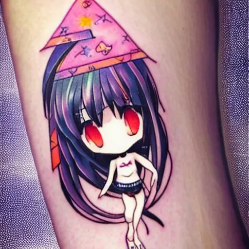 anime girl with tattoo