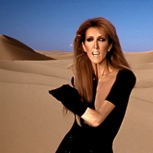 Image similar to celine dion becomes melted liquid mercury in the desert, sci fi from the 8 0's photography, 4 k ultradetailed