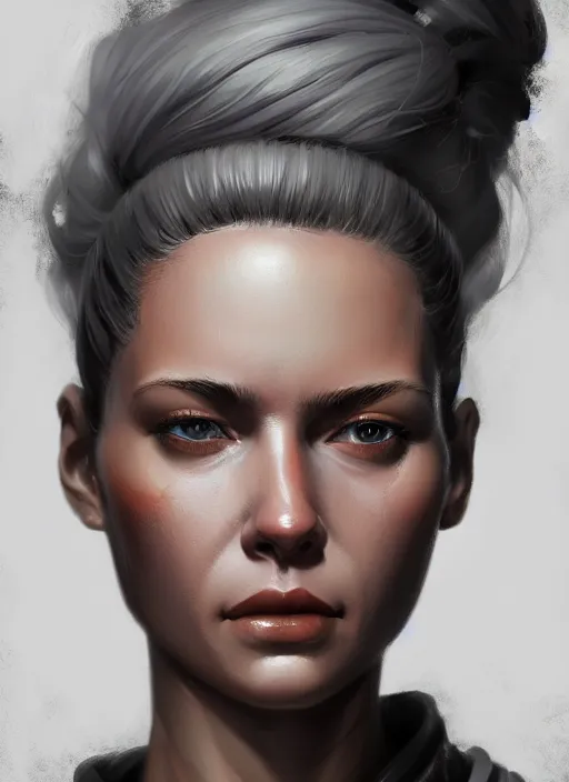 Prompt: epic professional close up digital portrait art of woman wearing airforce jumpsuit, facing front, digital painting by amy reeder and frazetta, artstation, cgsociety, wlop, epic, much wow, much detail, gorgeous, detailed, cinematic, masterpiece