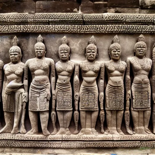 Image similar to angkor bas relief nfl players