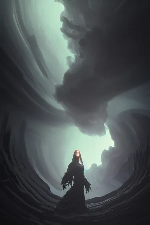 Prompt: 8k matte of dark smoke vortex tornado, black smoke particles, evil, dark colors, dark background, dark underground cave, highly detailed, digital painting, artstation, horror concept art, smooth, sharp focus, illustration, art by artgerm and greg rutkowski and alphonse mucha