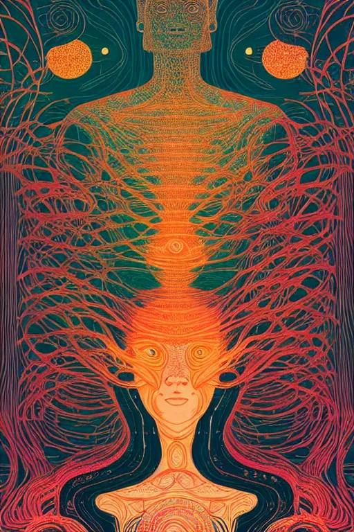 Prompt: The Ayahuasca Spirit, by Victo Ngai