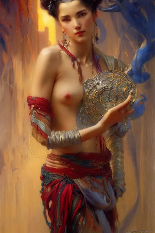 Image similar to taoism, painting by gaston bussiere, greg rutkowski, j. c. leyendecker, artgerm