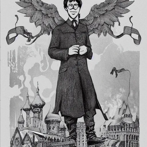 Image similar to Harry Potter and russian revolution 1917