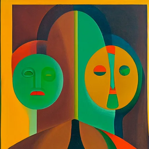 Image similar to technological portrait by leonetto cappiello and wojciech siudmak and ernst fuchs, anni albers, oil on canvas