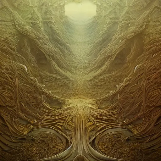 Prompt: epic alien landscape by alexander mcqueen, zdzisław beksinski and alphonse mucha. highly detailed, hyper - real, very beautiful, intricate fractal details, very complex, opulent, epic, mysterious, trending on deviantart and artstation