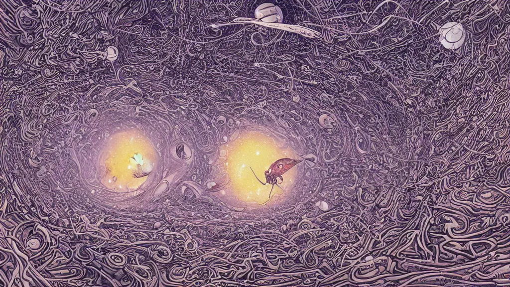 Prompt: highly detailed illustration of a universe vortex by moebius, nico delort, oliver vernon, kilian eng, joseph moncada, damon soule, manabu ikeda, kyle hotz, dan mumford, otomo, 4 k resolution