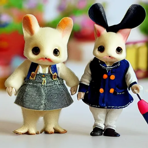 Prompt: cute monsters as sylvanian families - n 9