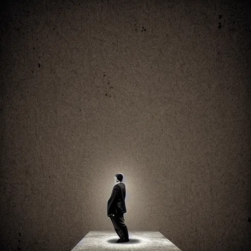 Image similar to A sitting man questioning time as imagined by Tommy Ingberg