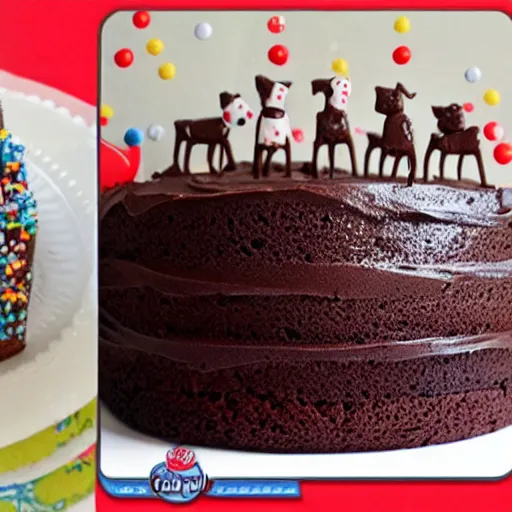 Image similar to chocolate cake dog, pitbull terrier cake, sprinkles