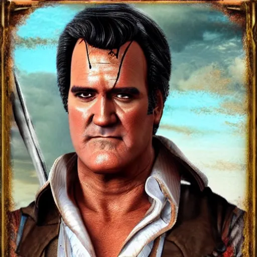 Prompt: Bruce Campbell as a pirate, hyper realistic, HD, HQ, photo realistic