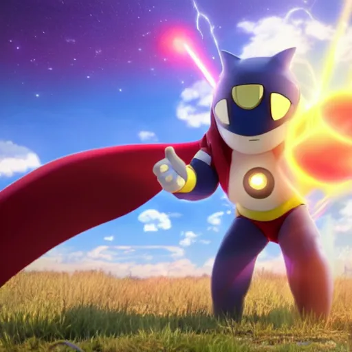 Prompt: an epic anime of energy man with kirby, ghibli, unreal 5, octane render, rpg portrait, dynamic lighting, epic, epic anime, 2 d