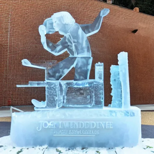 Image similar to joe biden ice sculpture, award winning