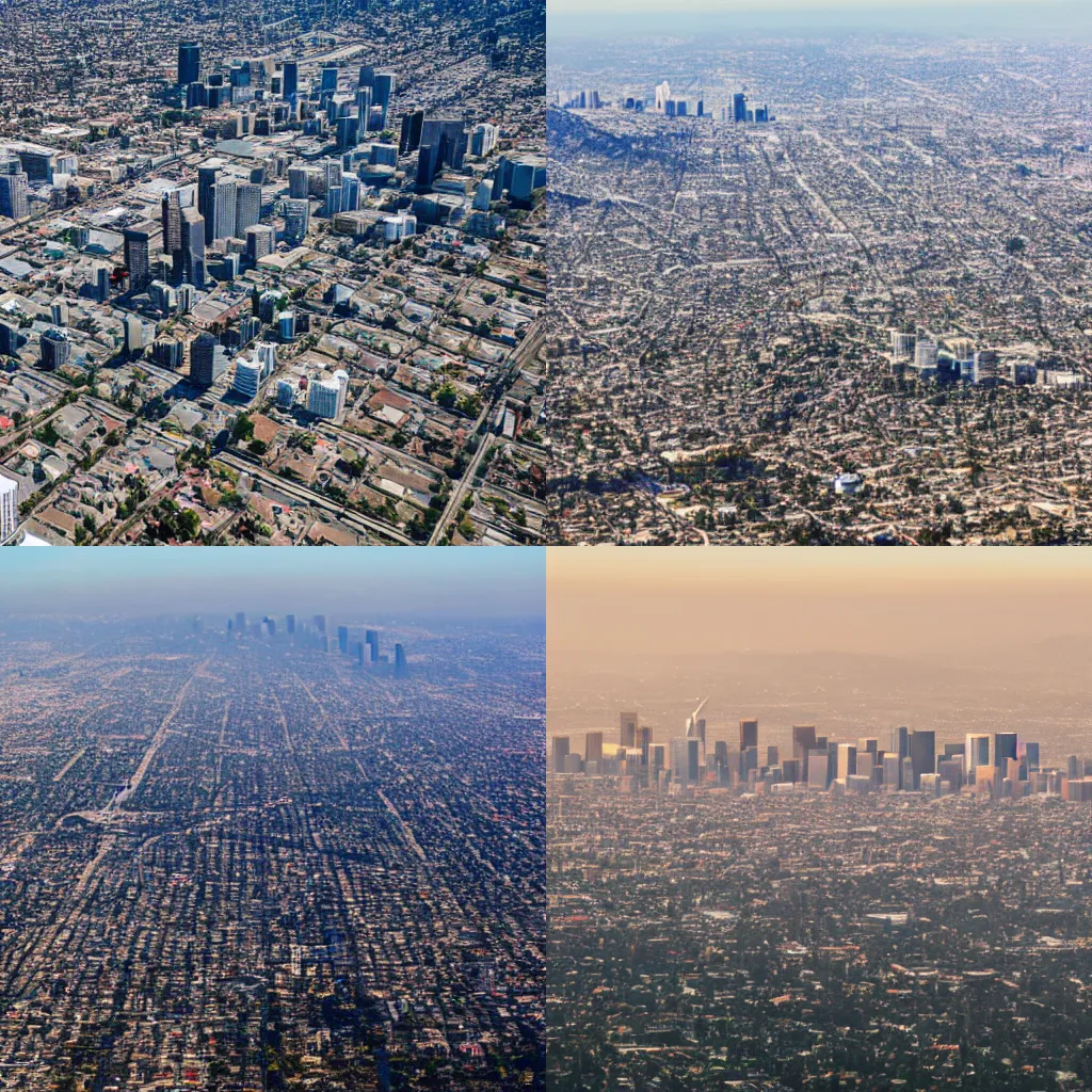 Prompt: An aerial photography of Los Angeles