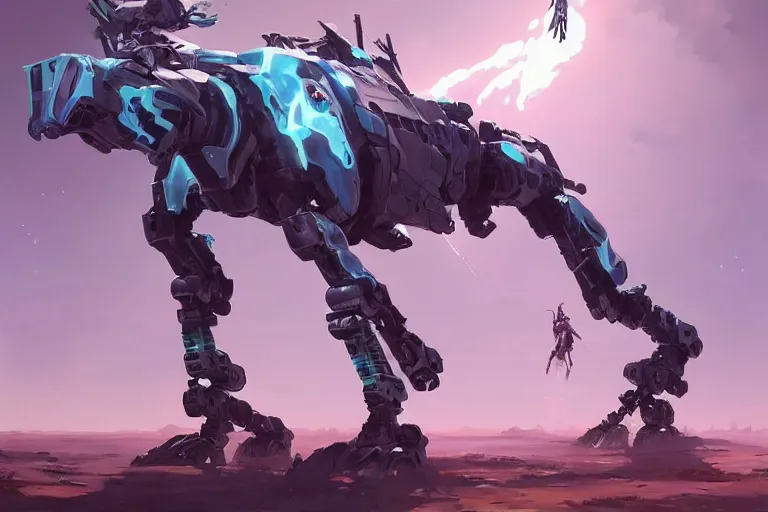 Image similar to longleg machine mecha animal beast robot of horizon forbidden west horizon zero dawn bioluminiscence, behance hd by jesper ejsing, by rhads, makoto shinkai and lois van baarle, ilya kuvshinov, rossdraws global illumination