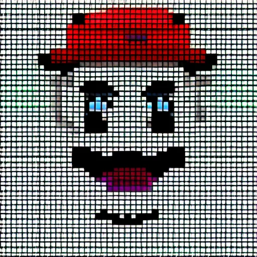 Prompt: a psychologically scary super mario, pixel art style