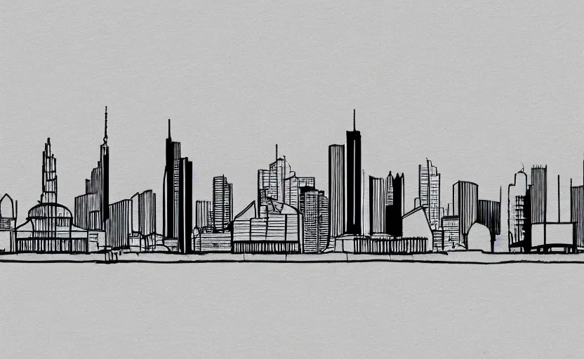 Image similar to minimalist hand drawing of frankfurt skyline