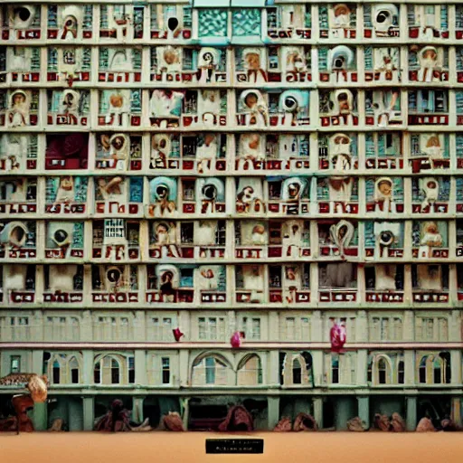 Image similar to The end of an organism, by Wes Anderson